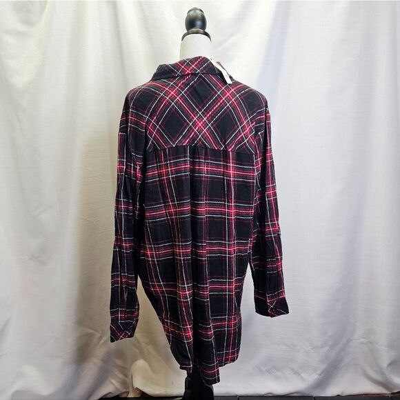 Francesca's Dianna Christmas Plaid Button Down Top Size XL - Picture 8 of 12